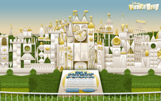 Cartoon castle gold white decorations - disney free wallpaper