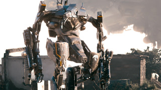 Robot building smoke backend background - unreal engine 5 free wallpaper