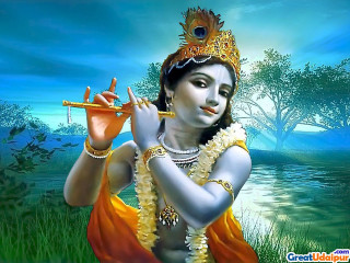 Woman playing flute field grass 2 - divine free wallpaper