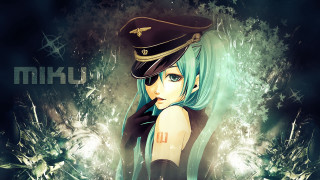 Girl blue hair hat black - a black outfit free wallpaper