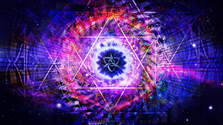 Psychedelic person purple blue space - sacred free wallpaper