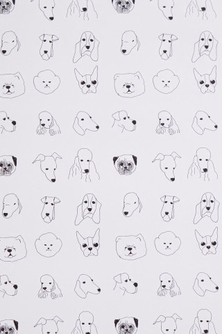 White background dogs drawn sides - free dogs wallpaper for mobile