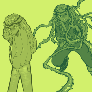 Man woman snake hair drawing - a snake free wallpaper for tablet