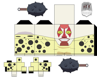 Clown paper model knife cut - concept design free wallpaper