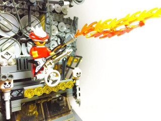 Lego figure shelf fire skeleton - kinetic free wallpaper