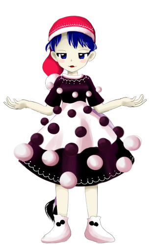 Cartoon girl dress hat polka - polka dot free wallpaper