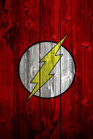 Wooden wall flash logo red - a flash logo free wallpaper