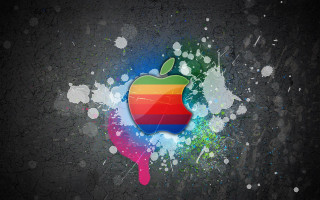 Apple logo paint splatters splashes - an apple logo free wallpaper for desktop