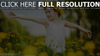Girl field flowers arms outstretched 5 - daphne mcclure free wallpaper