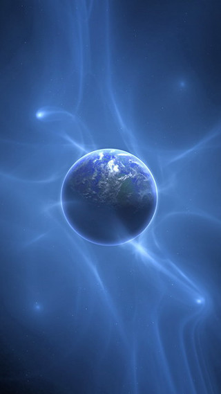 Blue planet glow night sky - plasma free wallpaper for mobile