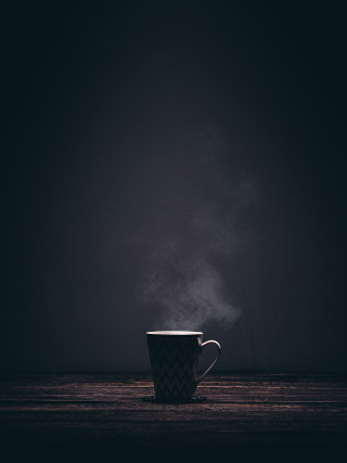 Steaming cup coffee table dark - daniel lieske free wallpaper for mobile