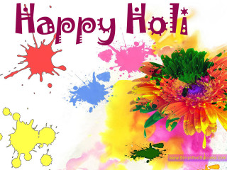Colorful flower happy holiday splash - colour free wallpaper