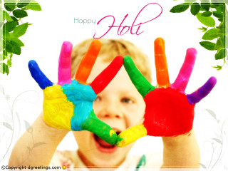 Happy holi child hands face - a childs drawing free wallpaper