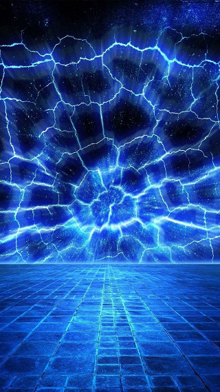 Blue background lightning stars grid - deep free wallpaper for mobile