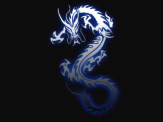 Blue white dragon black background 2 - a white dragon free wallpaper