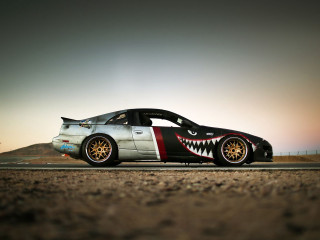 Sharkmouth car road mountain graffiti - angry free wallpaper