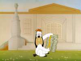 Cartoon penguin clock building tower - a large clock free wallpaper