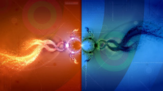 Abstract blue orange background red - the left side free wallpaper