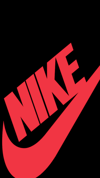 Red nike logo black background 2 - typographic free wallpaper for mobile