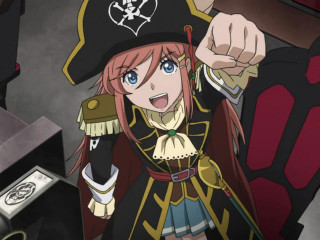 Woman pirate costume pointing hat - rayonism free wallpaper for desktop