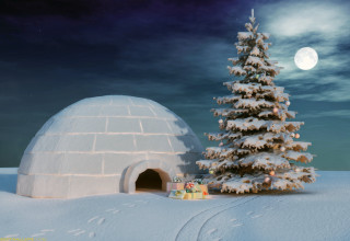 Snow igloo christmas tree toy - toy free wallpaper