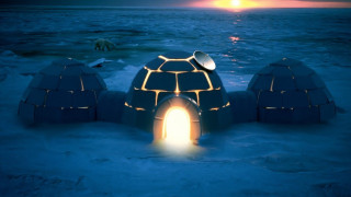 Igloos snow night light warm - ambient lighting free wallpaper