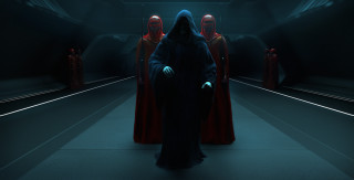 Group dark room lights person - a black robe free wallpaper