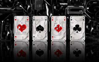 Playing cards reflection ground group - the ground in front free wallpaper for desktop
