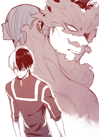 Anime characters red background white 2 - a drawing free wallpaper for mobile