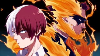 Red hair blue eyes anime - yellow hair free wallpaper