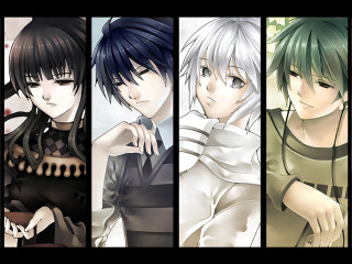 Four anime characters different hair - different hair color and hair free wallpaper