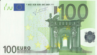 One hundred euro bill building - front view free wallpaper