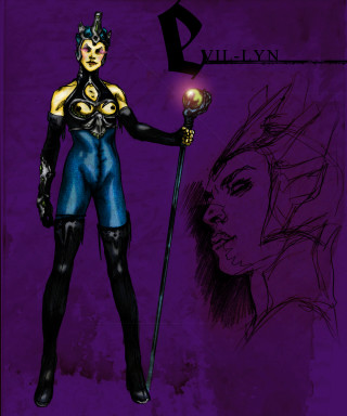 Woman wand ball purple background - a drawing of a woman holding free wallpaper