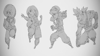 Group people drawing poses artistic - a phone free wallpaper