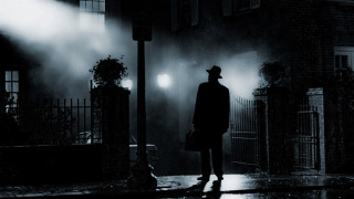 Man street night hat coat - clark voorhees free wallpaper
