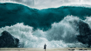 Man beach huge wave ocean - huge free wallpaper for desktop