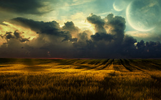 Field sky clouds sun background - a sky full free wallpaper