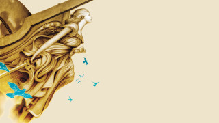 Woman scissors butterflies bird flying - a bird free wallpaper