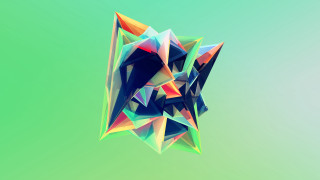 Colorful abstract design green background - triangular free wallpaper for desktop