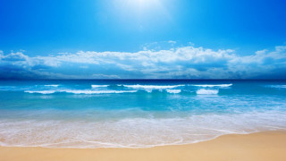 Beach waves blue sky sun - free beach wallpaper for desktop