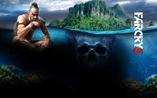 Man sitting rock ocean skull - a rock in the ocean free wallpaper