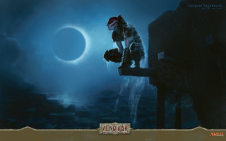 Man standing ledget moon sky - a glove free wallpaper for desktop