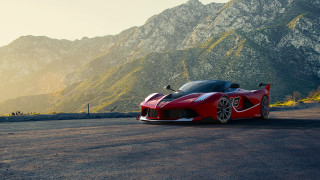 Red sports car mountain range 2 - the top of it free wallpaper