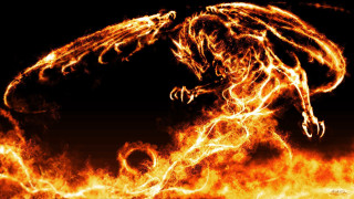Fire breathing dragon artistic autumn - artistic free wallpaper for desktop