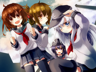 Anime girls hats ties bowtie - hat free wallpaper