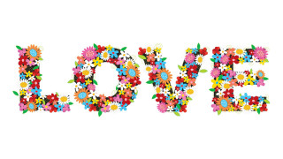 Flowers leaves love center small - a word free wallpaper