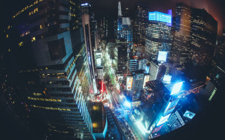 City night lights buildings traffic 2 - city free wallpaper