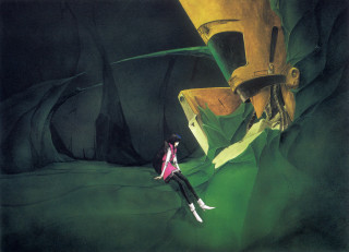 Woman rock cave yellow object - a rock in a cave free wallpaper