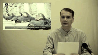 Man holding paper microphone soldiers - david firth free wallpaper