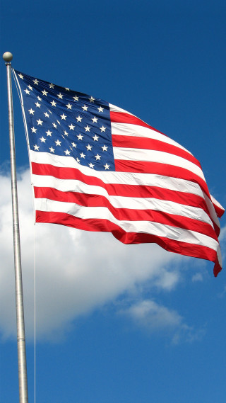 American flag blue sky white - a flag free wallpaper for mobile